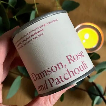 Damson Rose, Patchouli Soy Wax Candle Tin