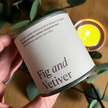 Fig & Vetiver Soy Wax Candle Tin
