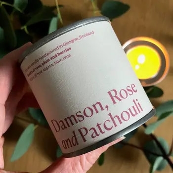 Damson Rose, Patchouli Soy Wax Candle Tin